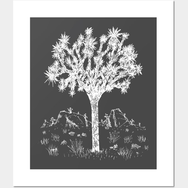 Joshua Tree (Night) Wall Art by Hinterlund